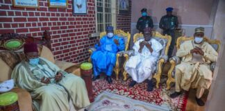 Photo News: Senate President pays condolence visit to Shehu of Borno, Kingibe family