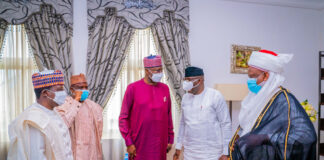 Photo News: Fayemi, Lalong, Tambuwal, Boss Mustapha, Sultan of Sokoto at peace meeting in Jos