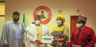 Photo News: Dabiri-Erewa presents “+600 Diaspora Icons @ 60” publication to National Assembly’s principal officers