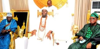 Presidential ambition: Tinubu visits Ooni of Ife, Owa Obokun of Ijesaland for royal blessing