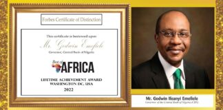 Excitement as Emefiele gets Forbes Best of Africa Lifetime Achievement Award