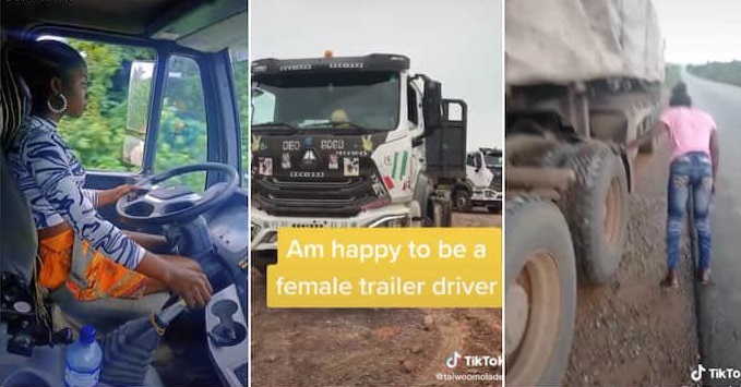 Lady Who Drives Trailer for Living