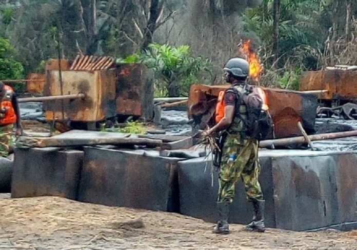 illegal refineries oil thieves
