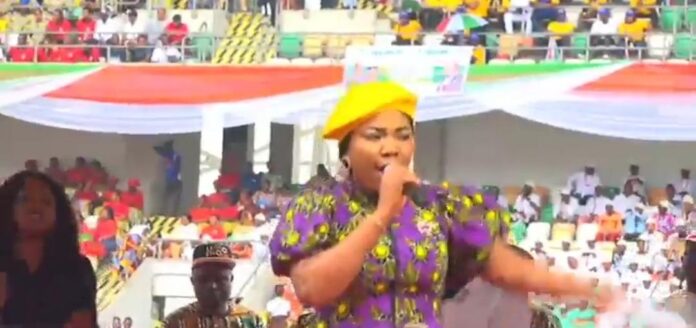 Mercy Chinwo at PDP rally Mercy
