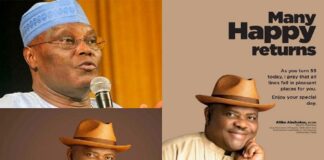 Atiku greets Wike at 55 despite crisis Atiku