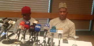 Okowa, Datti-Ahmed address press, seek cancellation of presidential results cancellation