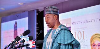 Gov Zulum rallies women at Zainab Marwa’s book launch Zulum