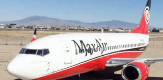 Max Air flight grounded as 4 tyres burst during take off at Yola Airport Max Air