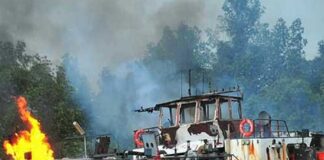 Military blows up vessel impounded with illegal crude in Delta oil