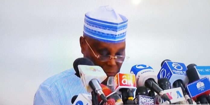 Atiku at press conference Atiku