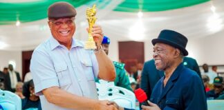 Akwa Ibom Governor, Umo Eno conferred with Excellence Award by NGE Umo Eno