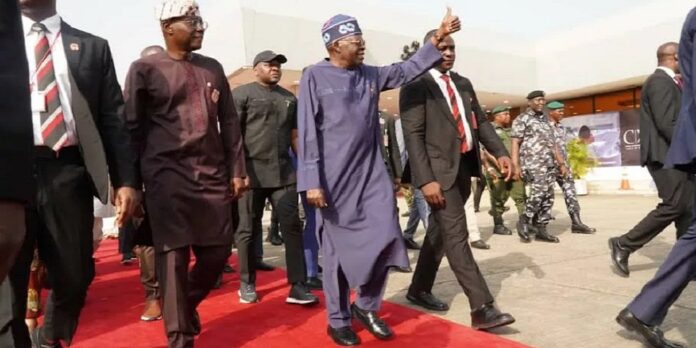 Tinubu arrives in Lagos for Christmas Tinubu
