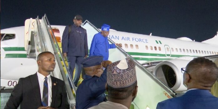 Tinubu Arrives Addis Ababa