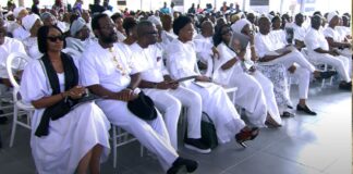 Dignitaries, others attend outing service for Herbert Wigwe, wife, son after funeral rites