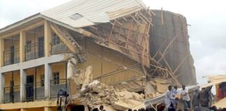 2-Storey school building collapses in Jos, traps students