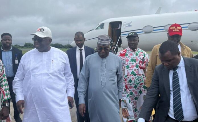 Atiku Abubakar arrives Benin City