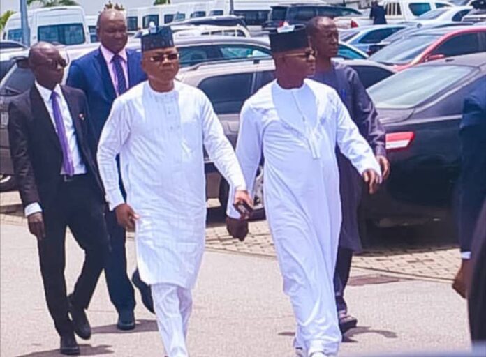 Yahaya Bello arrives EFCC office with Ododo