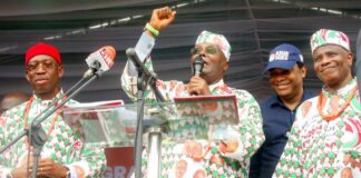 At Benin: Atiku, Okowa, PDP Govs, Damagun, others rally support for Ighodalo, Ogie