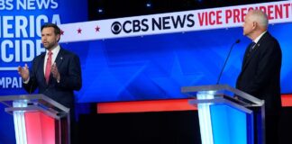 Video: moment mics get cut for the first time during vice presidential debate