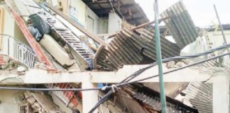 Church worshippers, construction workers escape death as two storey building collapses in Lagos