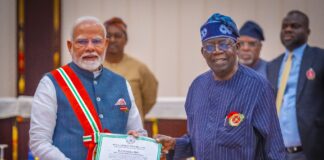 UPDATED: Tinubu confers second highest national honour of GCON on visiting Indian PM Mordi