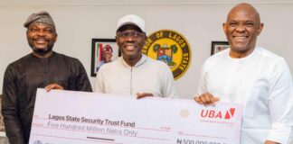 CSR: UBA donates N500m to Lagos Security Trust Fund