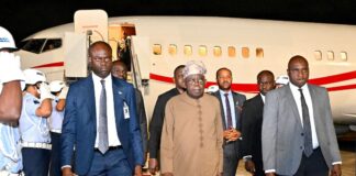 Tinubu arrives in Rio De Janeiro for BRICS Meeting