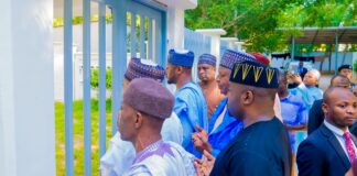 PHOTO NEWS: Katsina Gov Radda visits graveside of Buhari, offers prayers